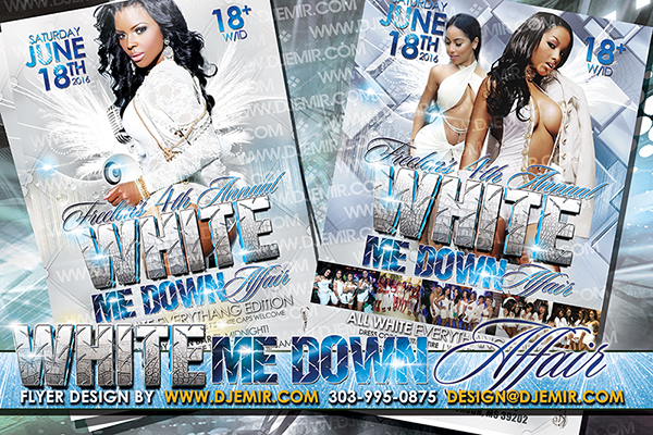 White Me Down All White Affair White Party Flyer Design